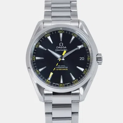 Pre-owned Omega Black Stainless Steel Seamaster Aqua Terra Automatic Men's Wristwatch 41.5 Mm