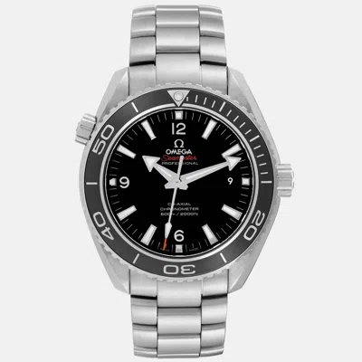 Pre-owned Omega Black Stainless Steel Seamaster Automatic Men's Wristwatch 45.5 Mm