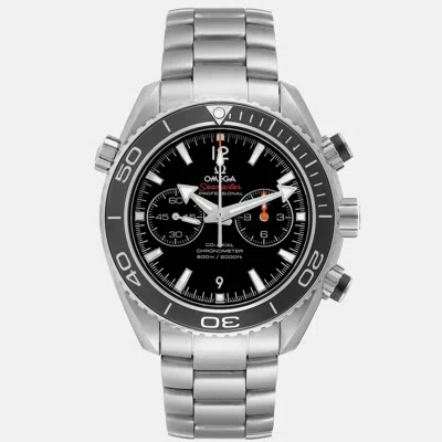 Pre-owned Omega Black Stainless Steel Seamaster Planet Ocean 232.30.46.51.01.001 Automatic Men's Wristwatch 45.5 Mm