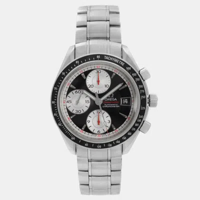 Pre-owned Omega Black Stainless Steel Speedmaster 3210.51.00 Automatic Men's Wristwatch 40 Mm