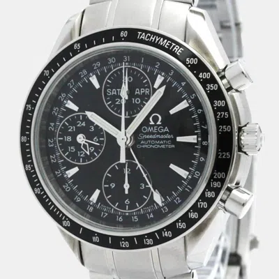 Pre-owned Omega Black Stainless Steel Speedmaster 3220.50 Automatic Men's Wristwatch 40 Mm