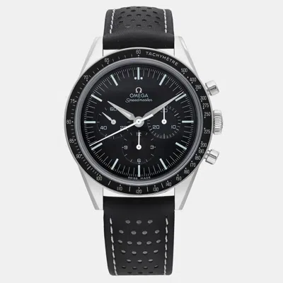 Pre-owned Omega Black Stainless Steel Speedmaster 3513.50 Automatic Men's Wristwatch 39 Mm