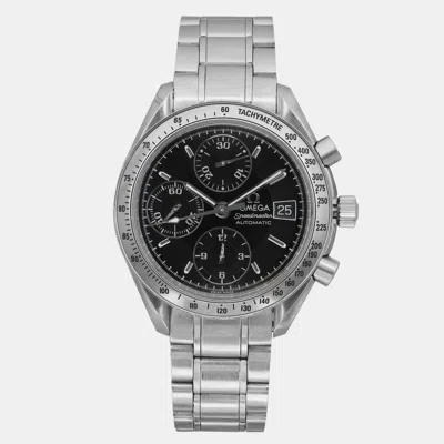 Pre-owned Omega Black Stainless Steel Speedmaster 3513.50 Automatic Men's Wristwatch 39 Mm