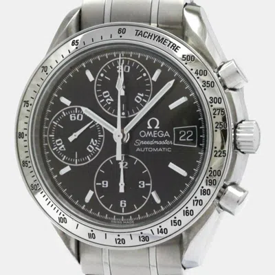Pre-owned Omega Black Stainless Steel Speedmaster 3513.50 Automatic Men's Wristwatch 39 Mm