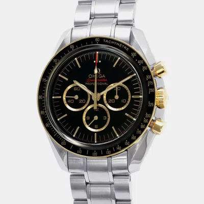 Pre-owned Omega Black Stainless Steel Speedmaster 522.20.42.30.01.001 Manual Winding Men's Wristwatch 42 Mm