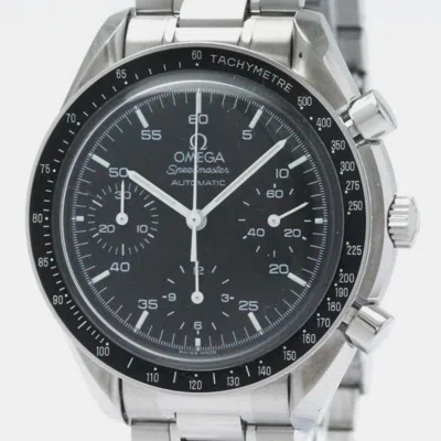 Pre-owned Omega Black Stainless Steel Speedmaster Automatic Men's Wristwatch 39 Mm