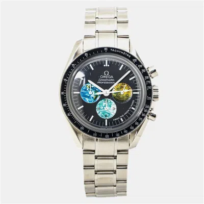 Pre-owned Omega Black Stainless Steel Speedmaster Moonwatch 3577.50.00 Manual Winding Men's Wristwatch 42 Mm
