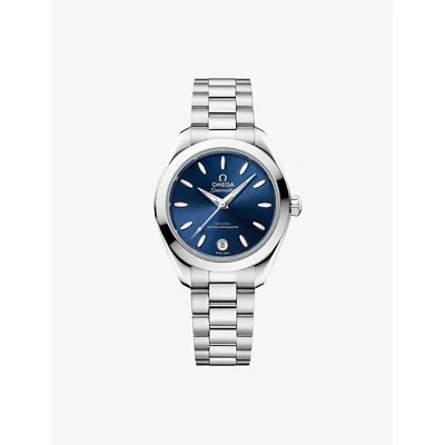 Omega Blue Seamaster Aqua Terra 150m Stainless-steel Watch 30mm In Metallic