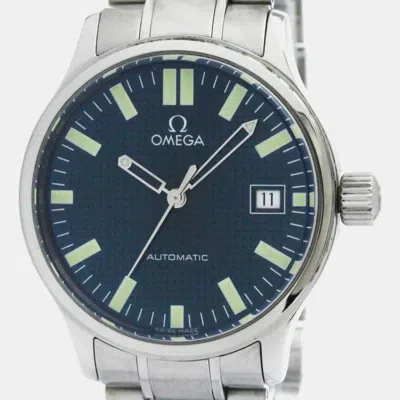 Pre-owned Omega Blue Stainless Steel Dynamic 5203.81 Automatic Men's Wristwatch 36 Mm