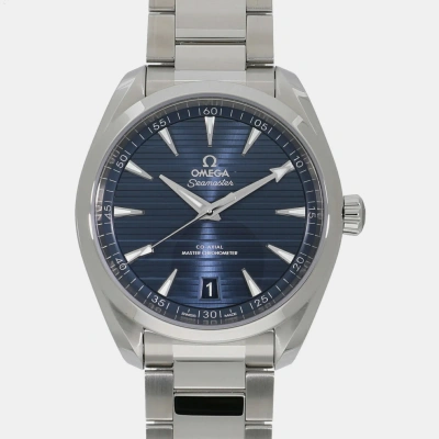 Pre-owned Omega Blue Stainless Steel Seamaster Aqua Terra 220.10.41.21.03.004 Automatic Men's Wristwatch 41 Mm