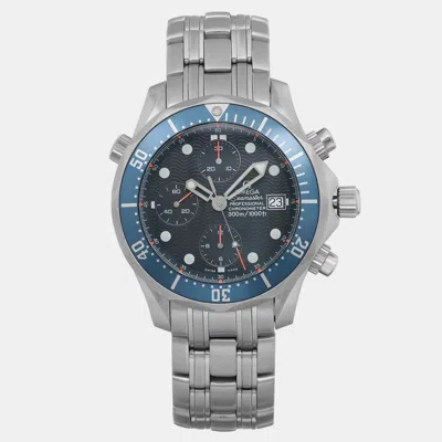 Pre-owned Omega Blue Stainless Steel Seamaster Diver 2599.80 Automatic Men's Wristwatch 42 Mm