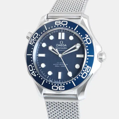 Pre-owned Omega Blue Stainless Steel Seamaster Diver 300 M 210.30.42.20.03.002 Automatic Men's Wristwatch 42mm