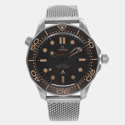 Pre-owned Omega Brown Titanium Seamaster Automatic Men's Wristwatch 42 Mm In Black