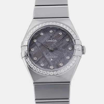 Pre-owned Omega Constellation 131.15.28.60.99.001 Quartz Lavender Stainless Steel Women's Wristwatch 28 Mm In Purple