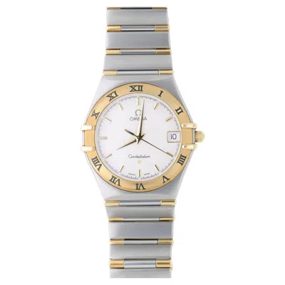 Pre-owned Omega Constellation 1312.30 Two Tone 33mm Roman Bezel White Dial Full Set Watch