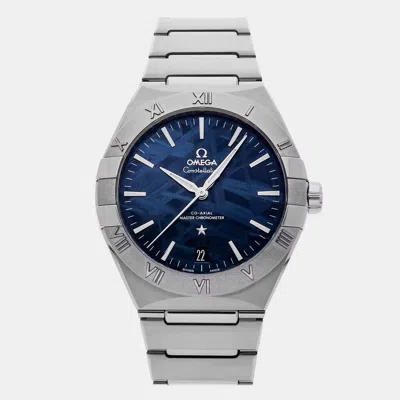 Pre-owned Omega Constellation 131.30.41.21.99.003 Blue Stainless Steel Automatic Men's Watches 41mm