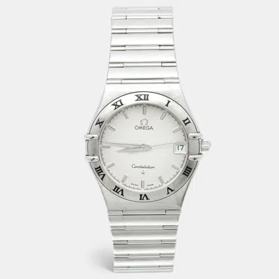 Pre-owned Omega Constellation 1512.30.00 Silver Dial Stainless Steel Women Wristwatch 33.50 Mm