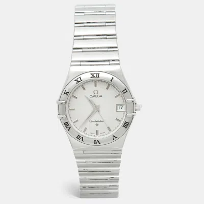 Pre-owned Omega Constellation 1512.30.00 Silver Dial Stainless Steel Women Wristwatch 33.50 Mm