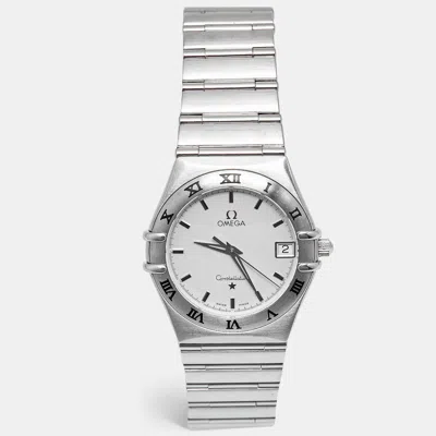 Pre-owned Omega Constellation 1512.30.00 Silver Dial Stainless Steel Women Wristwatch 33.50 Mm