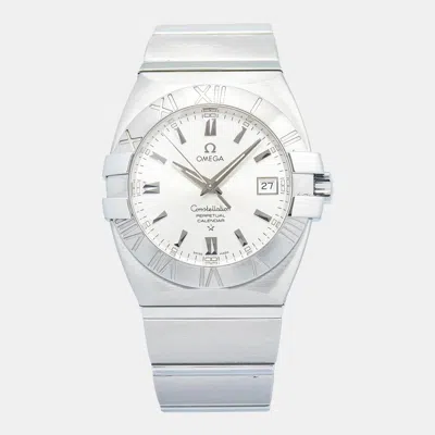 Pre-owned Omega Constellation 1513.30 Quartz Silver Stainless Steel Men's Wristwatch 38 Mm