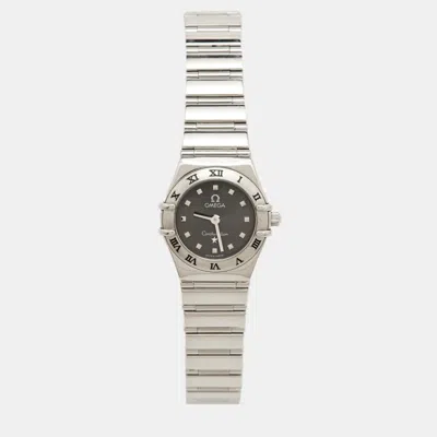 Pre-owned Omega Constellation 1561.51.00 Grey Dial Stainless Steel Women's Wristwatch 22.50 Mm In Silver