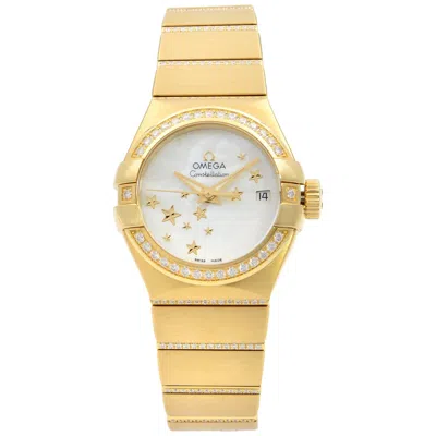 Pre-owned Omega Constellation 18k Gold Diamond Dial Women's Watch 123.55.27.20.05.002 In Multi