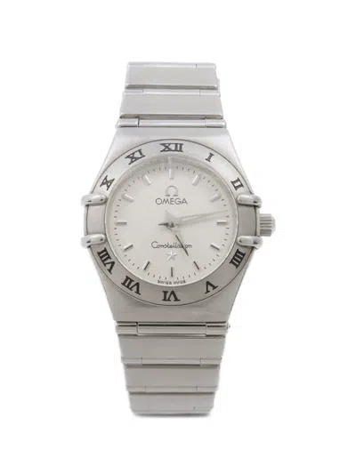 Pre-owned Omega Constellation 22mm Roman Numeral Bezel Watch In Neutral