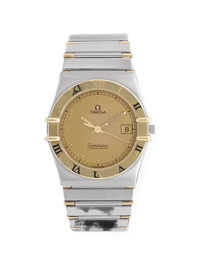 Pre-owned Omega Constellation 33mm Watch In Gold