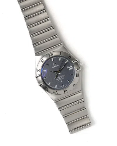 Pre-owned Omega Constellation 34mm 2001 Full Set Watch In Grey