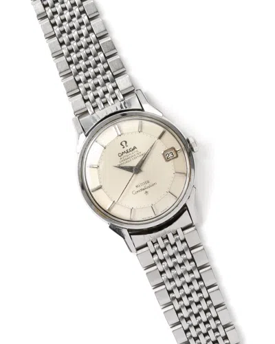 Omega Constellation 34mm Meister Signed Pie Pan Dial Watch In Metallic