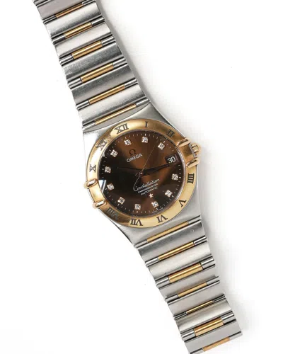 Pre-owned Omega Constellation 35mm Ca 2007 Automatic Watch In Brown