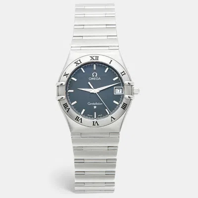 Pre-owned Omega Constellation 396.1201 Grey Dial Stainless Steel Women Wristwatch 33.50 Mm In Silver