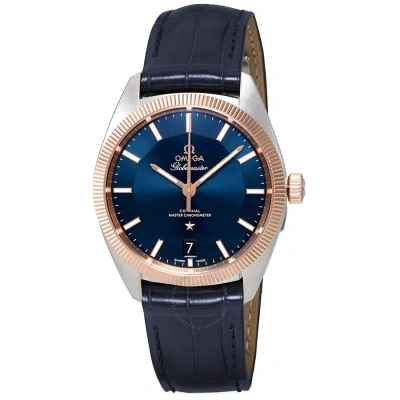 Omega Constellation Automatic Blue Dial Blue Leather Men's Watch 130.23.39.21.03.001 In Gold