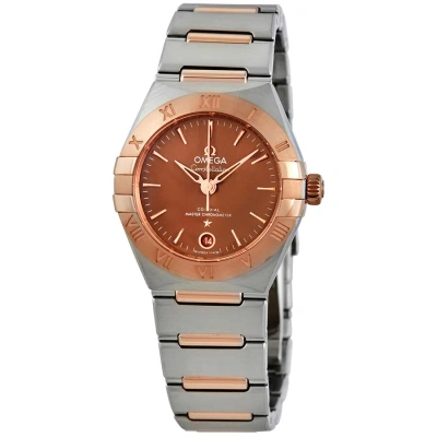 Omega Constellation Automatic Chronometer Brown Dial Ladies Watch 131.20.29.20.13.001 In Gold
