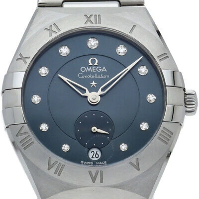 Omega Constellation Automatic Chronometer Diamond Blue Dial Ladies Watch 131.10.34.20.53.001 In Metallic