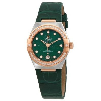 Omega Constellation Automatic Chronometer Diamond Green Dial Ladies Watch 131.28.29.20.99.001 In Gold / Gold Tone / Green / Rose / Rose Gold / Rose Gold Tone