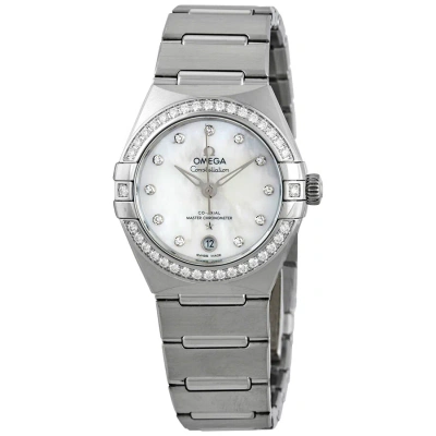 Omega Constellation Automatic Chronometer Diamond Ladies Watch 131.15.29.20.55.001 In Mop / Mother Of Pearl / Skeleton