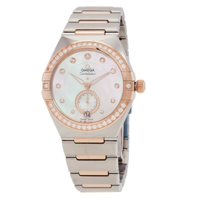 Omega Constellation Automatic Chronometer Diamond Mother Of Pearl Dial Ladies Watch 131.25.34.20.55. In Metallic