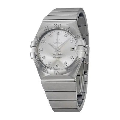 Omega Constellation Automatic Diamond Dial Unisex Watch 123.10.35.20.52.001 In Silver / Skeleton