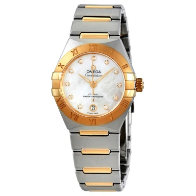 Omega Constellation Automatic Diamond Silver Dial Ladies Watch 131.20.29.20.52.002 In Gold