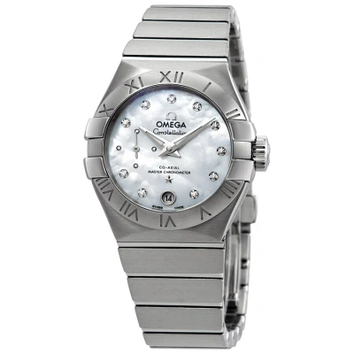 Omega Constellation Automatic Mother Of Pearl Dial Ladies Watch 127.10.27.20.55.001 In Mother Of Pearl / White