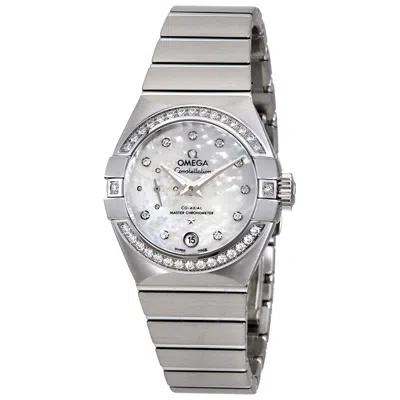 Omega Constellation Automatic White Mother Of Pearl Dial Ladies Watch 127.15.27.20.55.001 In Metallic