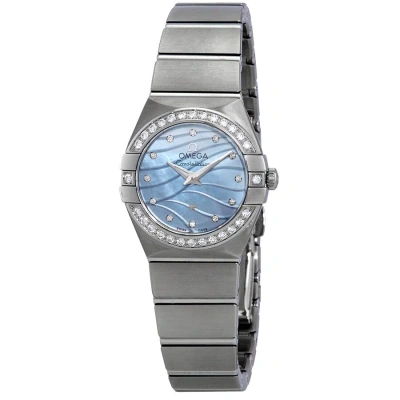 Omega Constellation Blue Mother Of Pearl Dial Ladies Watch 123.15.24.60.57.001 In Blue / Mother Of Pearl