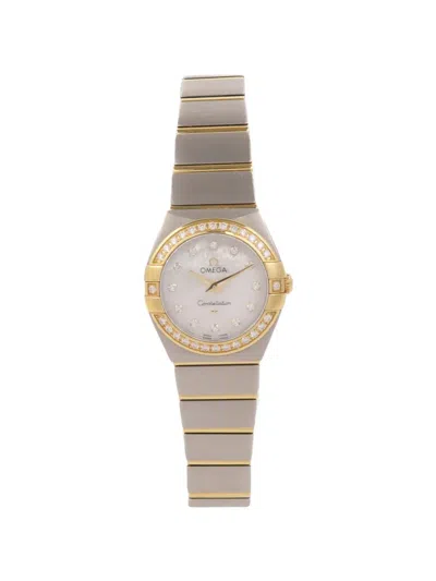 Pre-owned Omega Constellation Diamond 24mm Watch In White