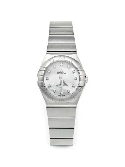Pre-owned Omega Constellation Diamond 27mm Watch In White