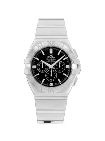 Pre-owned Omega Constellation Double 41mm Watch In Black