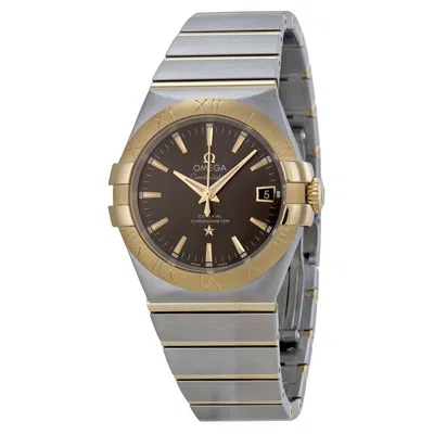 Omega Constellation Grey Dial Steel And 18kt Yellow Gold Men's Watch 123.20.35.20.06.001 In Brown