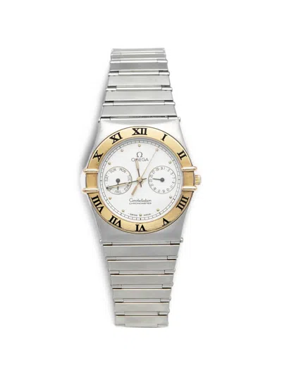 Pre-owned Omega Constellation Manhattan 32.5mm Watch In White