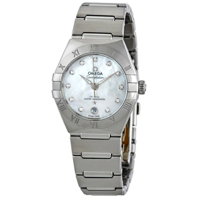 Omega Constellation Manhattan Automatic Chronometer Diamond White Dial Ladies Watch 131.10.29.20.55. In Metallic