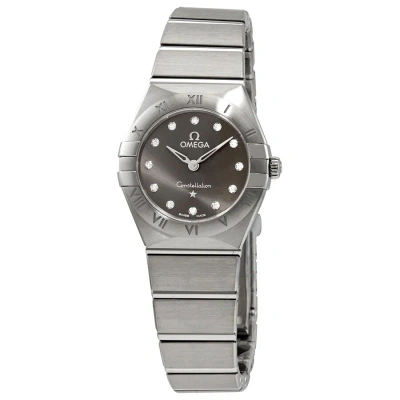Omega Constellation Manhattan Diamond Grey Dial Ladies Watch 131.10.25.60.56.001 In Gray